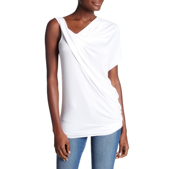 Bailey 44 Tops - BAILEY 44 Tempest draped jersey one shoulder top